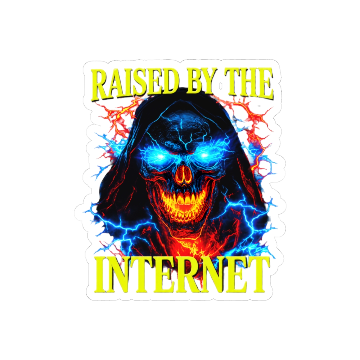 Raised By The Internet Edgy Hard Skeleton Sticker