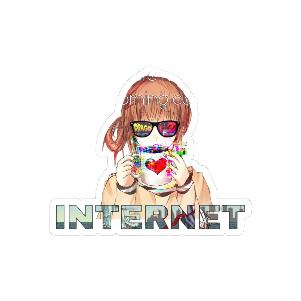 morning cup of internet Sticker