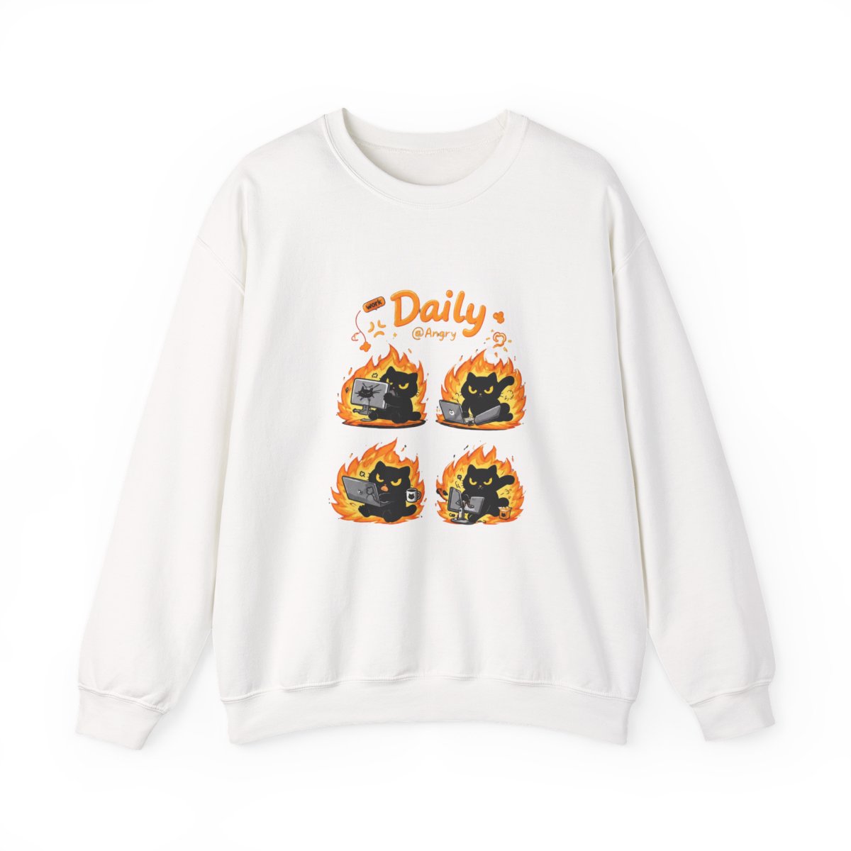 Daily @Angry Cats Flames Sweatshirt