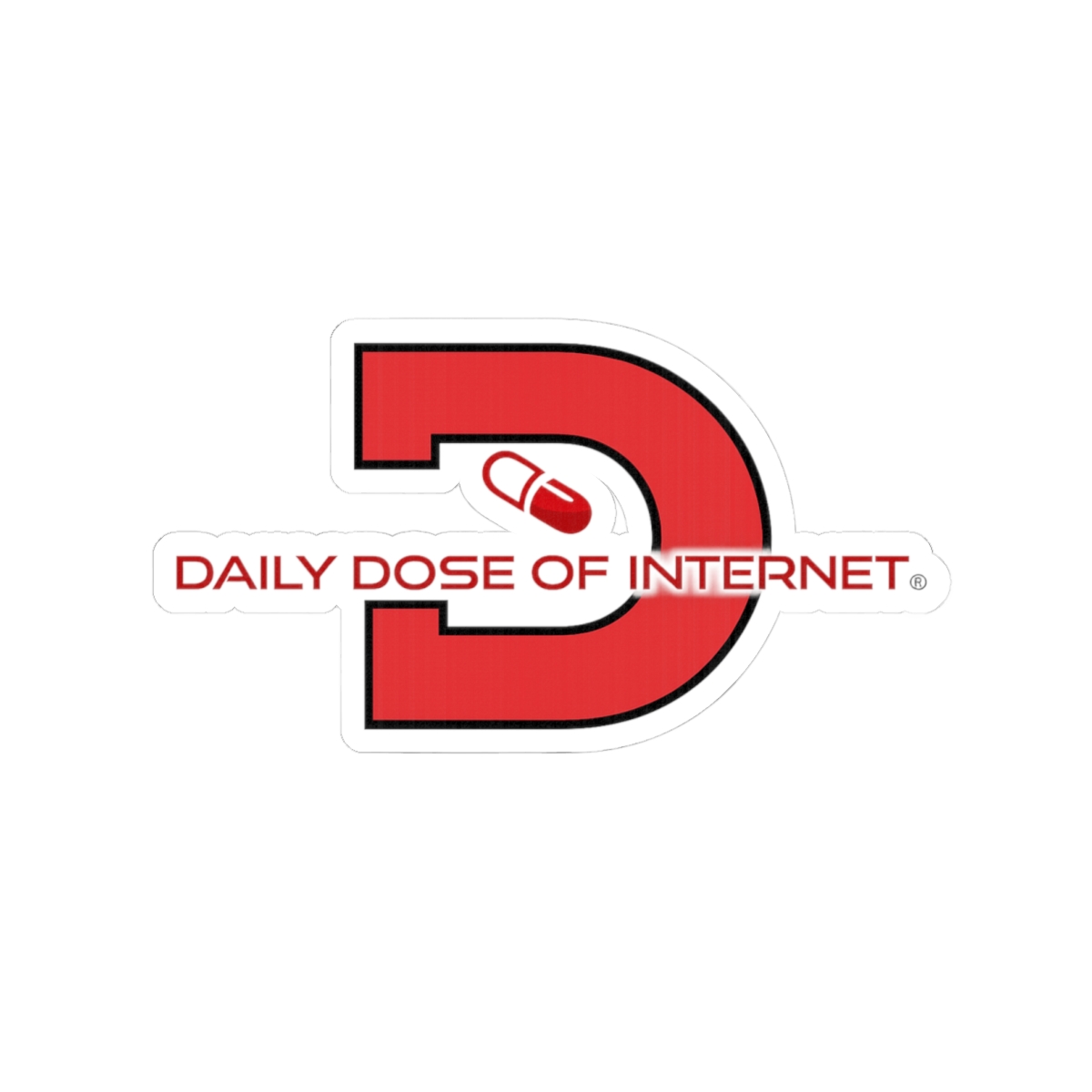 Daily Dose of Internet Sticker | Red D Logo Kiss-Cut Sticker | Daily Dose of Internet — official Daily Dose of Internet Stickers